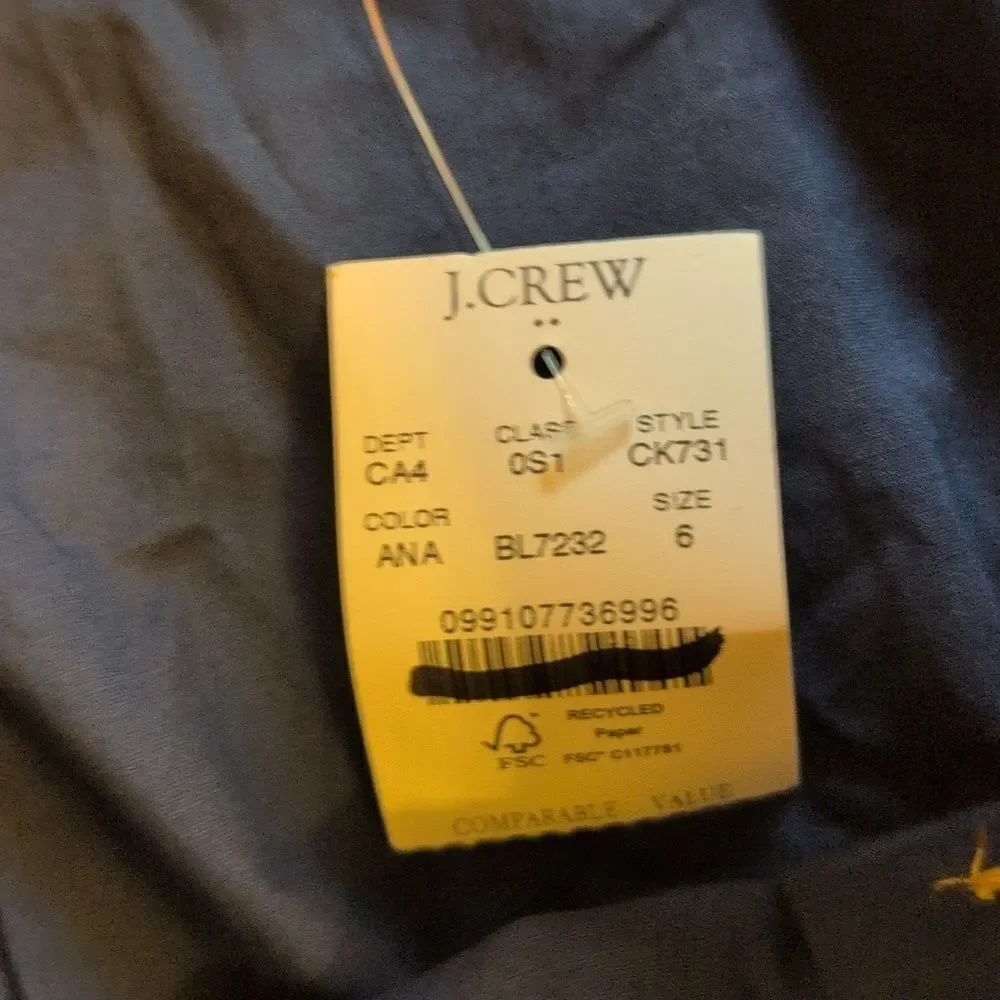 NWT J. Crew Sweetheart Button Front Midi Dress Blue Belted   6